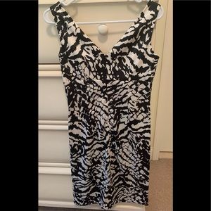 Satiny dress, w/side rouching, very flattering.